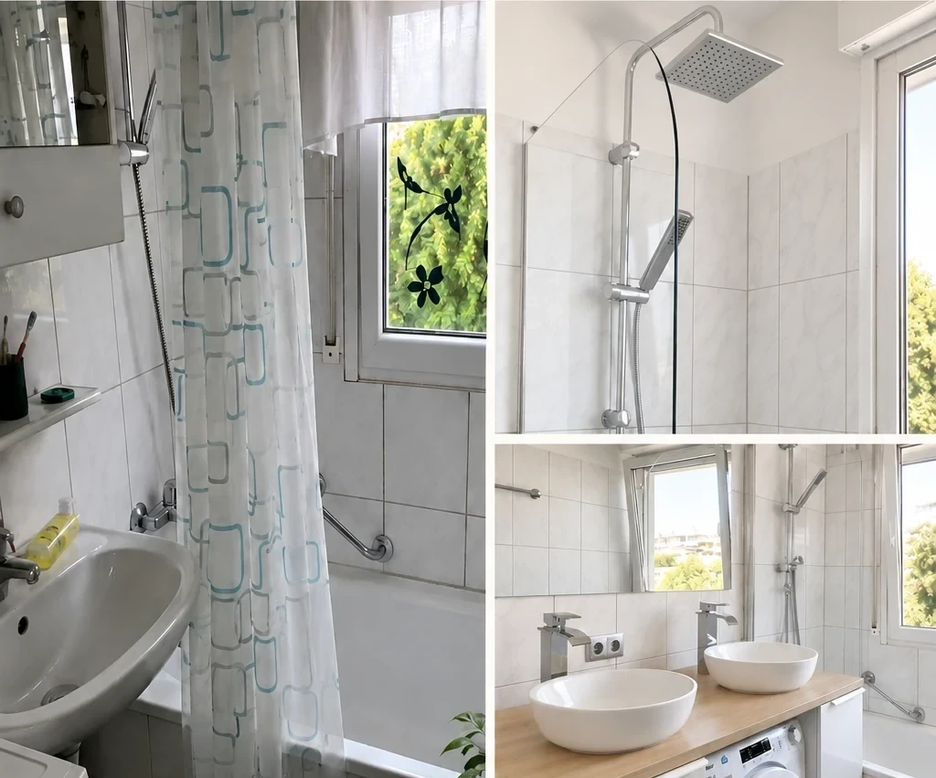 Antes y después de un baño actualizado