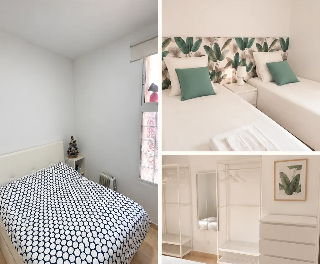 Antes y después de un dormitorio transformado